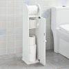 Toilet Paper Holder with Storage, Freestanding Cabinet, Toilet Brush Holder and Toilet Paper Dispenser