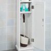 Toilet Paper Holder with Storage, Freestanding Cabinet, Toilet Brush Holder and Toilet Paper Dispenser 20x100x18 cm