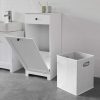 White Bathroom Cabinet with Laundry Basket and Drawer