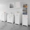 White Bathroom Cabinet with Laundry Basket and Drawer