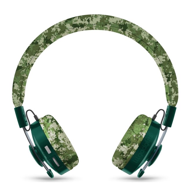 LilGadgets Untangled Pro Premium Children’s Wireless Headphones – Green Digital Camo