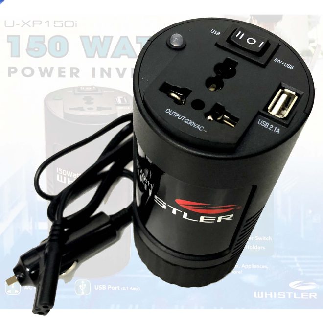 Compact 150W Car Caravan Power Inverter 12v 240v AC DC Sine Wave Can Cup Holder Size