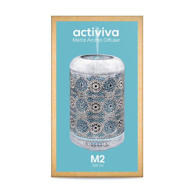 activiva 260ml Metal Essential Oil and Aroma Diffuser – White