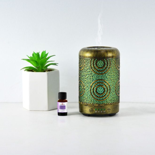 activiva 100ml Metal Essential Oil and Aroma Diffuser – Gold