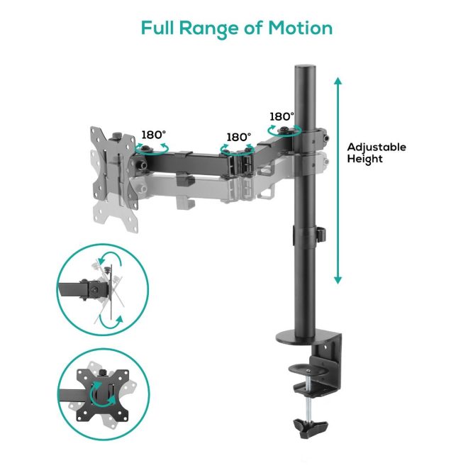 activiva ErgoLife Monitor Screen Double Joint Monitor Arm – Single Monitor