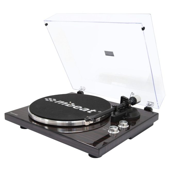 mbeat Hi-Fi Bluetooth Turntable (MMC, USB, Anti-skating, Preamplifier) – Macassar Ebony