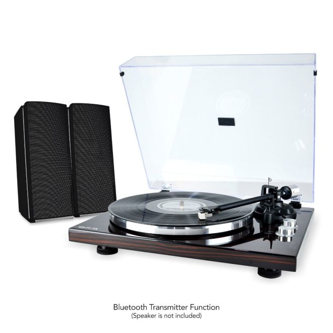 mbeat Hi-Fi Bluetooth Turntable (MMC, USB, Anti-skating, Preamplifier) – Macassar Ebony