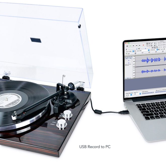 mbeat Hi-Fi Bluetooth Turntable (MMC, USB, Anti-skating, Preamplifier) – Macassar Ebony