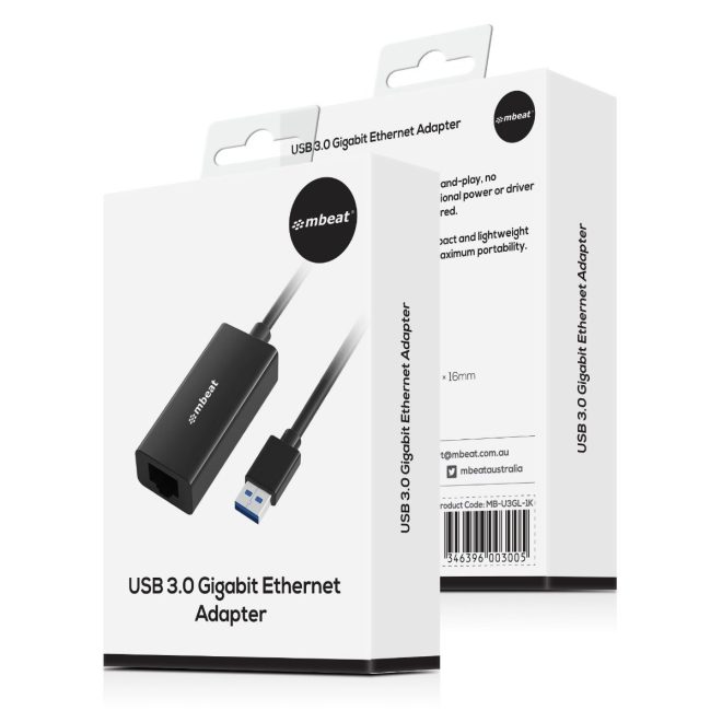 mbeat USB 3.0 Gigabit LAN Ethernet Adapter – Black