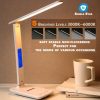 LED Desk Lamp with Fast Wireless Charger Clock Alarm Date Temperature