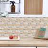 9PCS Mosaic Marble Bricks Self-adhesive Bathroom Kitchen Wall Tile Sticker – Golden Fawn