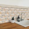 9PCS Mosaic Marble Bricks Self-adhesive Bathroom Kitchen Wall Tile Sticker – Golden Fawn