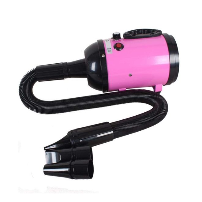 2800W Dog Dryer High Velocity Pet Dog Pet Blow Dryer Adjustable Speed 4 Nozzles – Pink