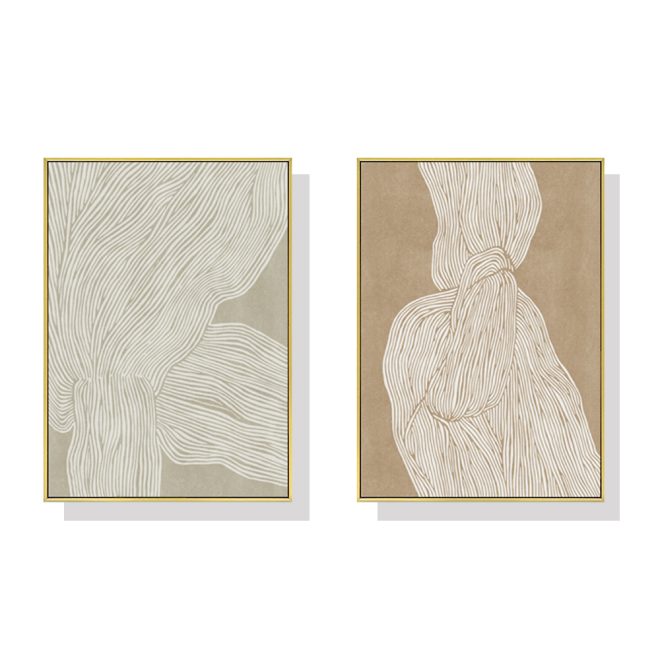 Abstract Line 2 Sets Gold Frame Canvas Wall Art – 40×60 cm