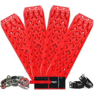 X-BULL 2 Pairs Recovery tracks Sand Mud Snow 4WD / 4×4 ATV Offroad Stronger Gen 3.0 – Red