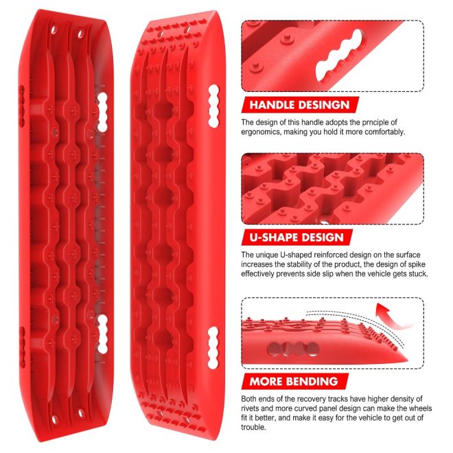 X-BULL Recovery tracks 10T Sand Mud Snow RED Offroad 4WD 4×4 91cm Gen 2.0