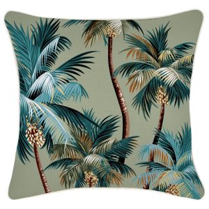 Cushion Cover-With Piping-Palm Trees Sage – 45×45 cm