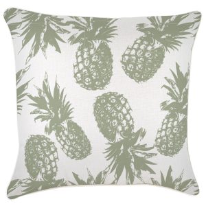 Cushion Cover-With Piping-Pineapples Sage – 60×60 cm