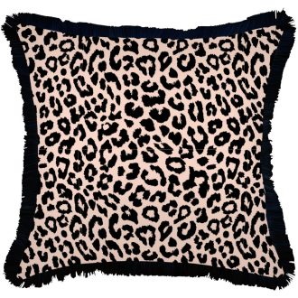 Cushion Cover-Coastal Fringe Black-Jungle Peach