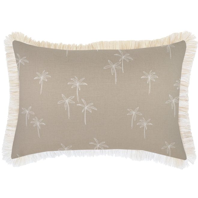 Cushion Cover-Coastal Fringe Natural-Palm Cove Beige – 35×50 cm