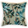 Cushion Cover-Coastal Fringe Natural-Palm Trees Sage – 60×60 cm