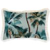 Cushion Cover-Coastal Fringe Natural-Palm Trees Seafoam – 35×50 cm