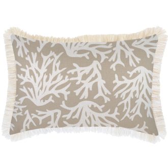 Cushion Cover-Coastal Fringe Natural-Coastal Coral Beige