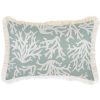 Cushion Cover-Coastal Fringe Natural-Coastal Coral Seafoam – 35×50 cm