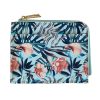 Curved Zip Coin Purse-Blue Flowers