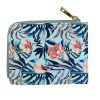 Curved Zip Coin Purse-Blue Flowers