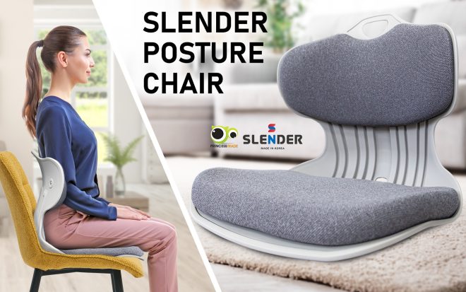 Samgong Grey Slender Chair Posture Correction Seat Floor Lounge Stackable