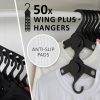 WING 50 Set Plus Hanger Multiple Clothes Rack Organizer Foldable – Black