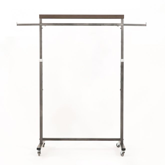 Meoktong Clothes Rack Coat Stand Hanging Adjustable Rollable Steel – Pearl Grey