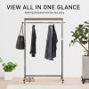 Meoktong Clothes Rack Coat Stand Hanging Adjustable Rollable Steel – Pearl Grey