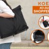 KOELE Shopper Bag Tote Bag Foldable Travel Laptop Grocery KO-DUAL – Black