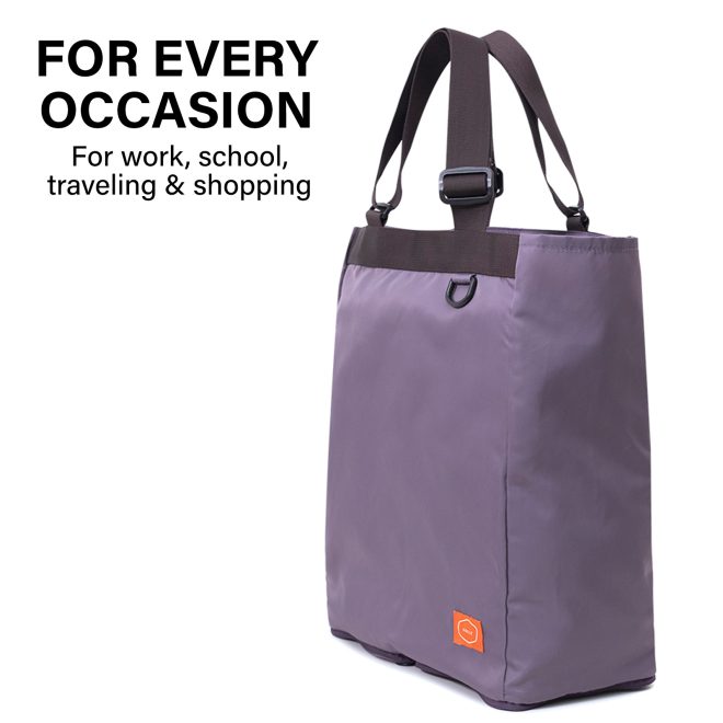 KOELE Shopper Bag Tote Bag Foldable Travel Laptop Grocery KO-SHOULDER – Purple