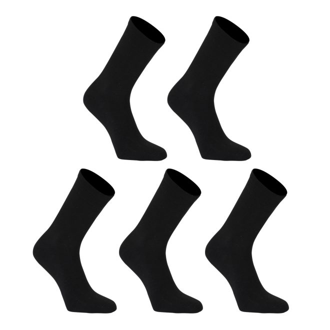 Rexy 5 Pack 3D Seamless Crew Socks Slim Breathable – Large, Black