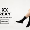 Rexy 5 Pack 3D Seamless Crew Socks Slim Breathable – Large, Black