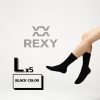 Rexy 5 Pack 3D Seamless Crew Socks Slim Breathable – Large, Black