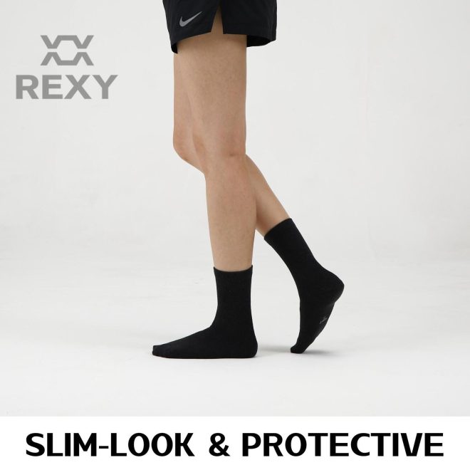 Rexy 5 Pack 3D Seamless Crew Socks Slim Breathable – Large, Black