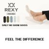 Rexy 5 Pack Multi Colour Daily No Show Ankle Socks Non-Slip Breathable – Large