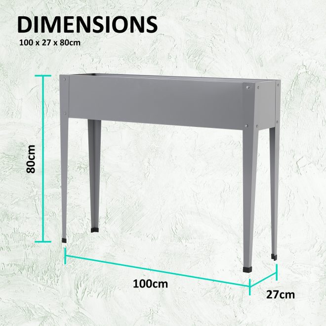 Home Ready Grey Raised Garden Bed Stand Galvanised Steel Planter