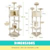 Paw Mate 201cm Cat Tree Parala Multi Level Scratcher – Beige