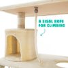 Paw Mate 140cm Cat Tree Maple Multi Level Scratcher – Beige