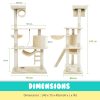 Paw Mate 140cm Cat Tree Maple Multi Level Scratcher – Beige