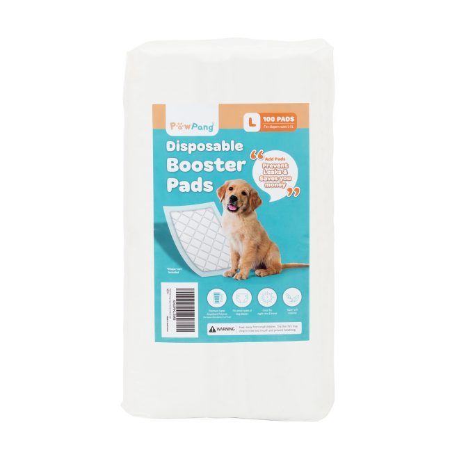 PawPang 100 Ct Pet Dog Diaper Liners Booster Pads Disposable Adhesive – L