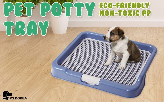 PS KOREA Dog Pet Potty Tray Training Toilet Portable T3 – Blue