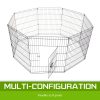 Paw Mate Pet Playpen 8 Panel Foldable Dog Exercise Enclosure Fence Cage – 61×61 cm, 1x Pet Playpen