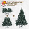 Home Ready 210cm 1290 tips Green Snowy Christmas Tree Xmas – 6ft, Pine Cones + Bauble Balls