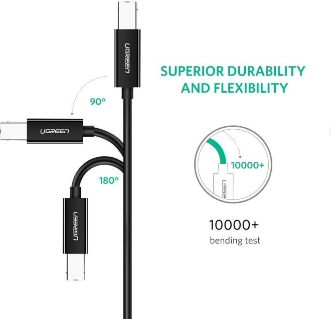 UGREEN USB-C to USB 2.0 Print Cable 2m (Black) 50446